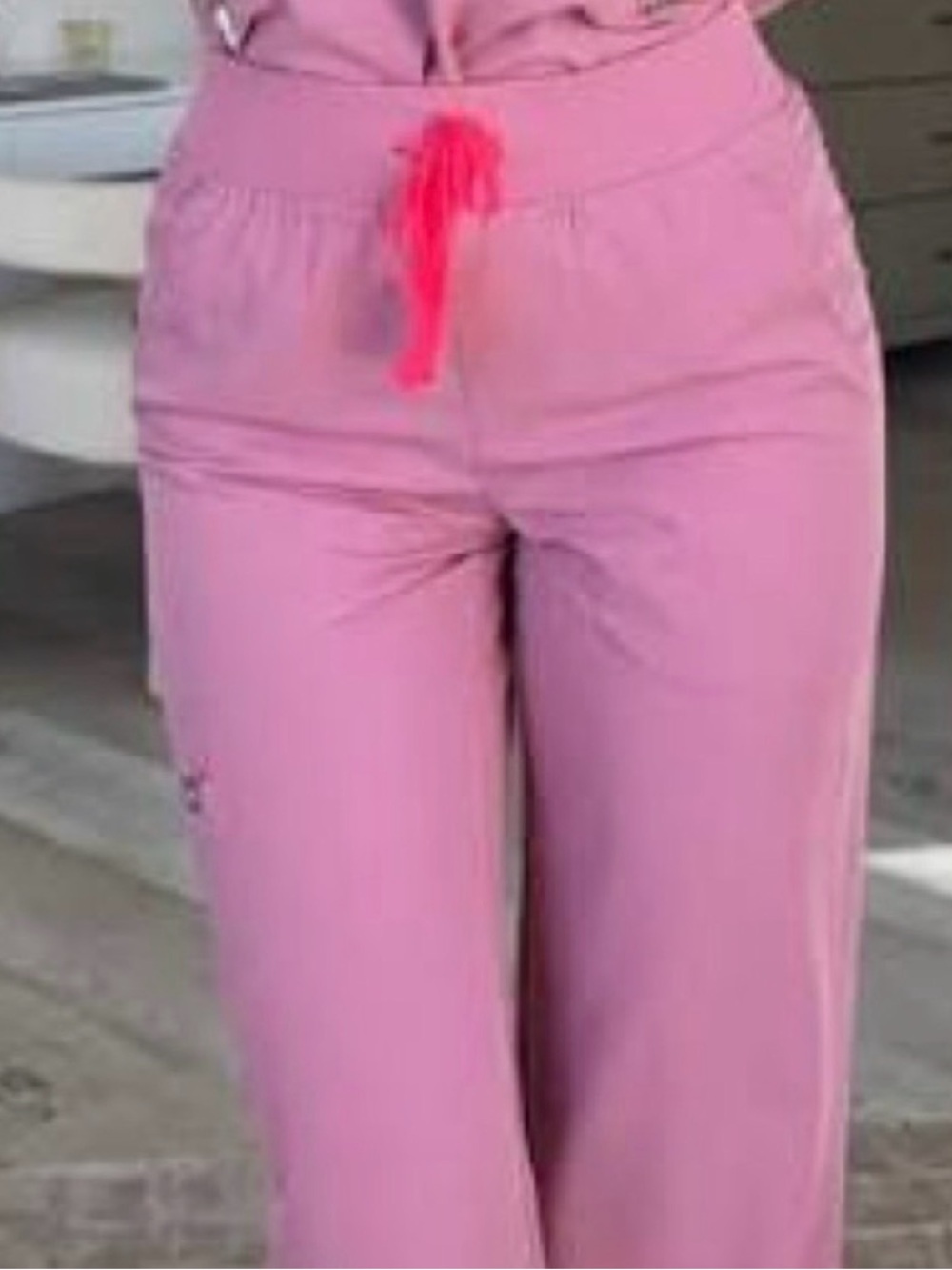 Figs Pink Scrub Pants Sz MP